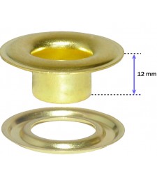 SPGW #3XL (7/16") Long Neck  12mm Self-Piercing Grommets & Washers (500 sets) Made of High Quality Brass Color Nickel