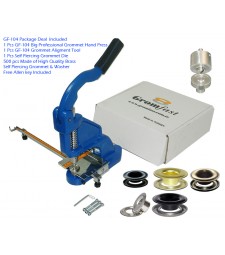 GF-104 Grommet Hand Press With #1 (5/16") (8mm)Self Piercing Grommet & Washer 500Pcs & Die & Aligment Tool Set