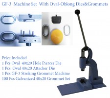 GF-3 Stroking Grommet Machine With Oval Dies & Oval Grommet & Washer Set 100 pcs(40x20)