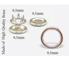 9.5 mm Open Cap  Prong Snaps  100 pcs set Made of High Quality Brass