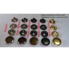 #20 Ligne (12,5mm) Ring Snaps 720 Pcs As 4 Part Set Made Of High Quality Brass